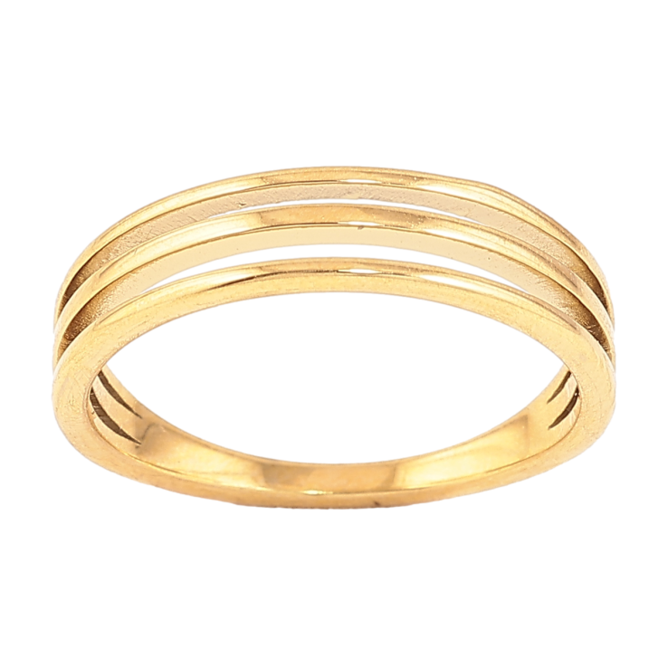 Кольцо Xuping TTM Stainless Steel Цвет 14К Три полосы фото №3