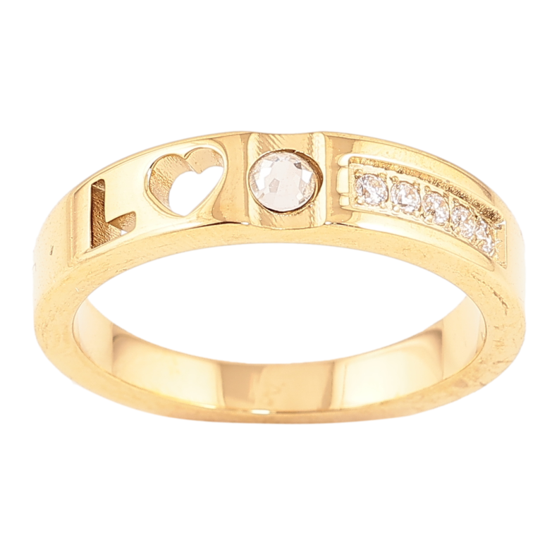 Каблучка Xuping TTM Stainless Steel Колір 14К Love фото №1