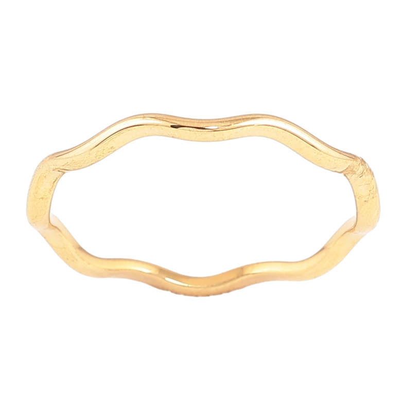 Каблучка Xuping TTM Stainless Steel Колір 14К «Хвиля» фото №2