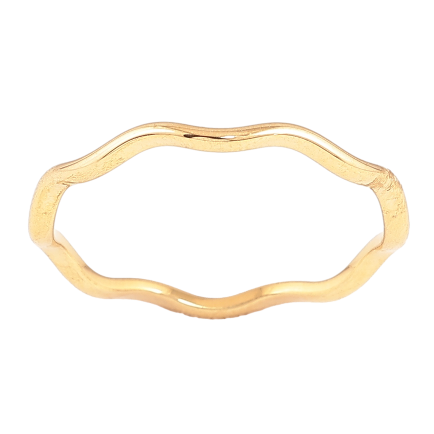 Каблучка Xuping TTM Stainless Steel Колір 14К «Хвиля» фото №1