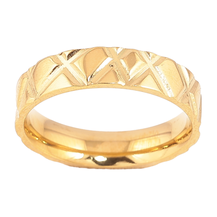 Каблучка Xuping TTM Stainless Steel Колір 14К «Декоративний візерунок, шир. 5мм» фото №24