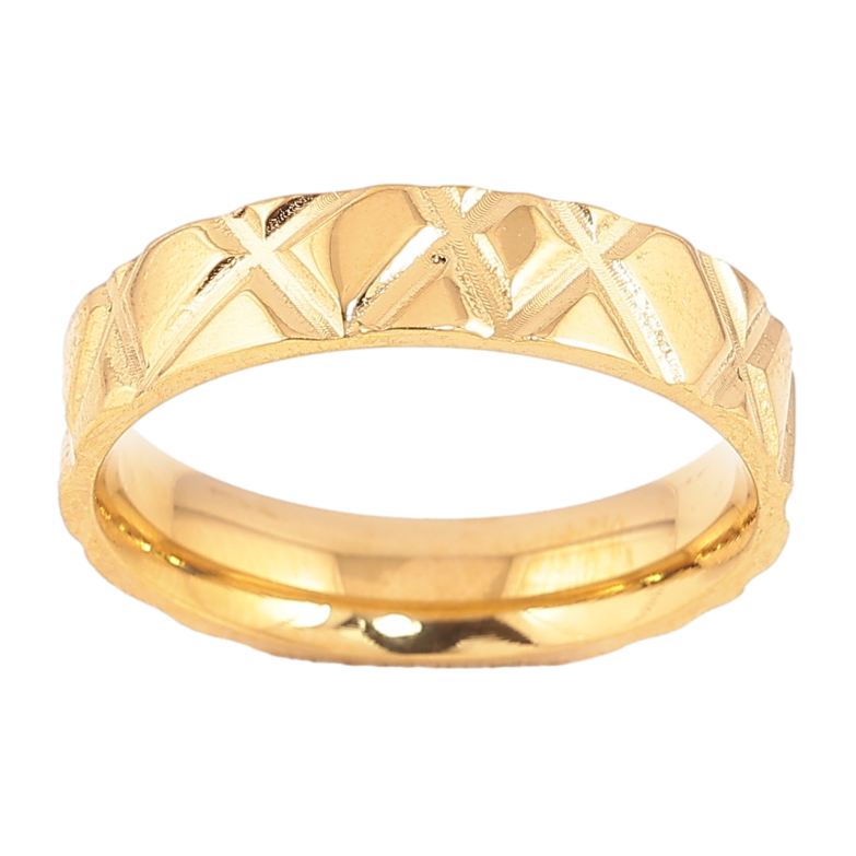 Кольцо Xuping TTM Stainless Steel Цвет 14К Декоративный узор, шир. 5мм фото №1