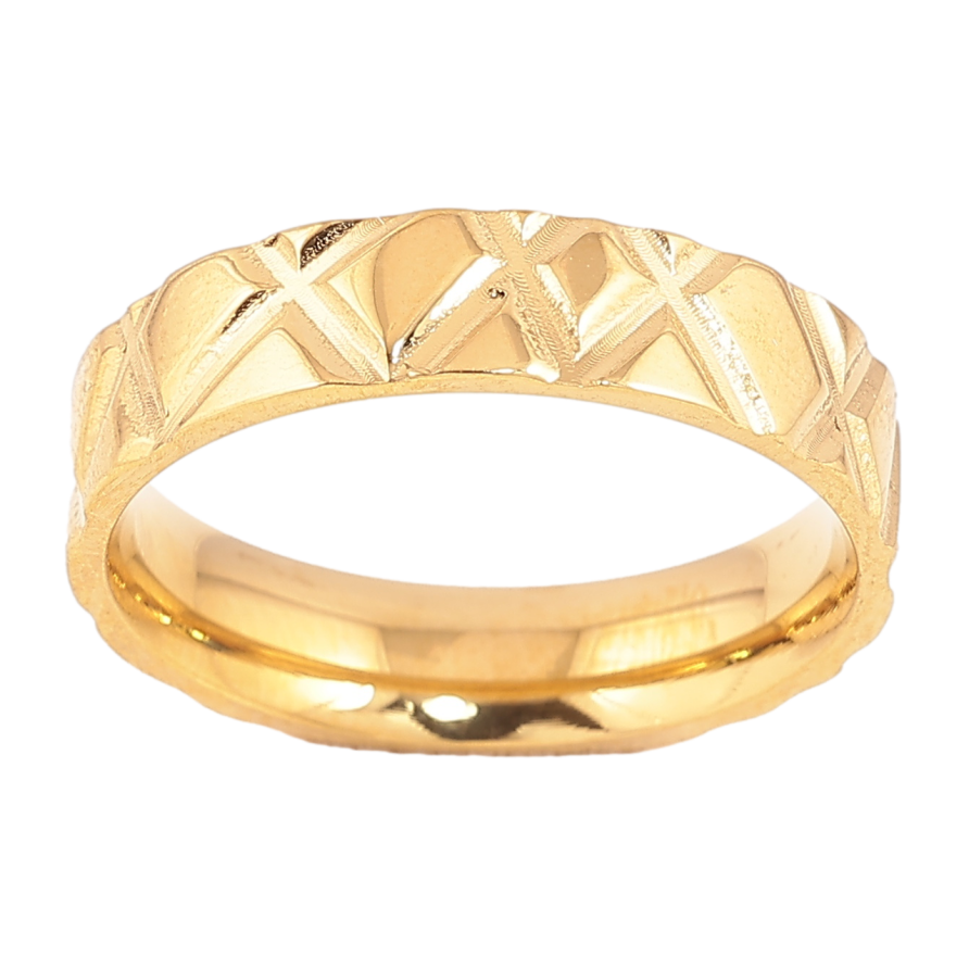 Каблучка Xuping TTM Stainless Steel Колір 14К «Декоративний візерунок, шир. 5мм» фото №1