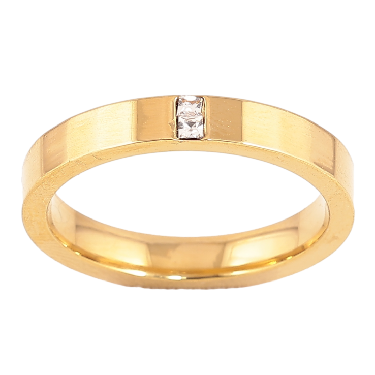 Каблучка Xuping TTM Stainless Steel Колір 14К Вставка кристали, шир. 3.5мм фото №21