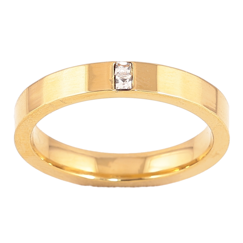 Каблучка Xuping TTM Stainless Steel Колір 14К Вставка кристали, шир. 3.5мм фото №1