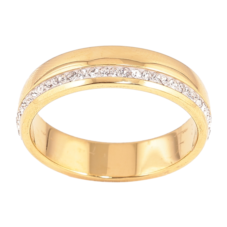 Кольцо Xuping TTM Stainless Steel Цвет 14К Дорожка кристаллов, шир. 5мм фото №23