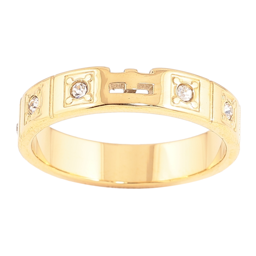 Каблучка Xuping TTM Stainless Steel Колір 14К «Декоративний візерунок» фото №1