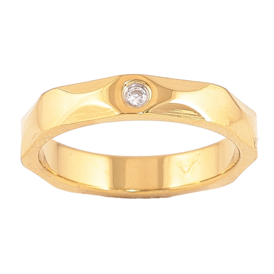 Каблучка Xuping TTM Stainless Steel Колір 14К «Візерунок з кристалом, шир. 4мм» фото №1