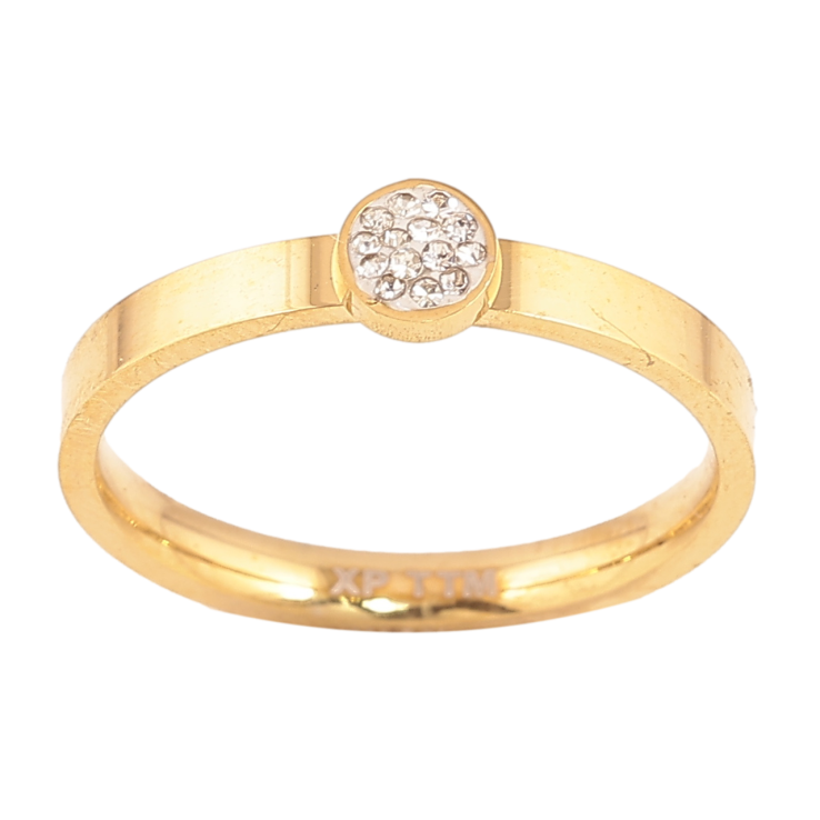 Каблучка Xuping TTM Stainless Steel Колір 14К «Коло з кристалами,» фото №23