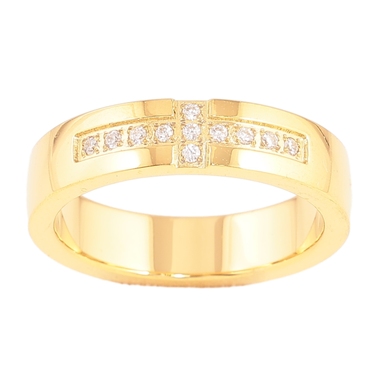 Каблучка Xuping TTM Stainless Steel Колір 14К «Візерунок кристалами, шир. 5мм» фото №15