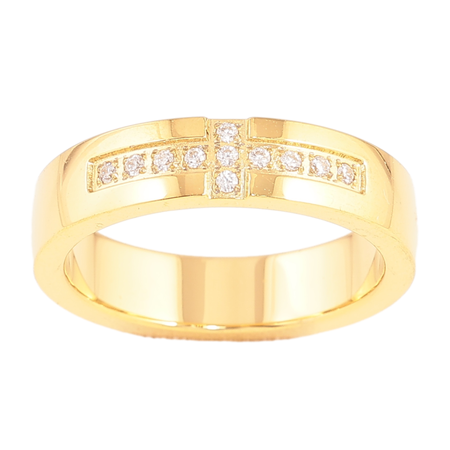 Каблучка Xuping TTM Stainless Steel Колір 14К «Візерунок кристалами, шир. 5мм» фото №1