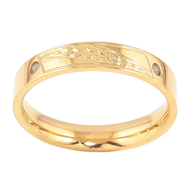 Каблучка Xuping TTM Stainless Steel Колір 14К «Візерунок кристалами, шир. 4мм» фото №18