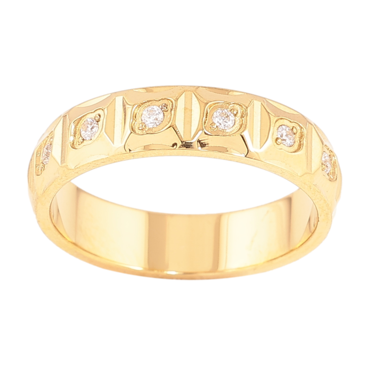 Каблучка Xuping TTM Stainless Steel Колір 14К «Візерунок з кристалами, шир. 5мм» фото №14