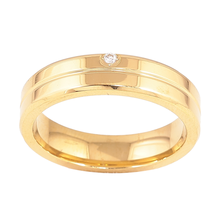 Каблучка Xuping TTM Stainless Steel Колір 14К «Візерунок з кристалом, шир. 5мм» фото №25