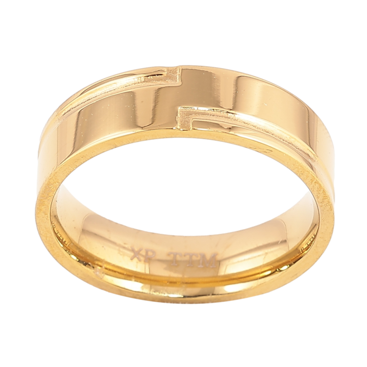 Каблучка Xuping TTM Stainless Steel Колір 14К Декоративний візерунок, шир. 6мм фото №23