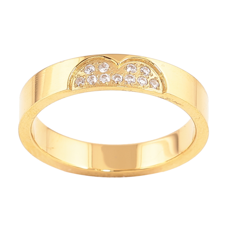 Каблучка Xuping TTM Stainless Steel Колір 14К Візерунок з кристалами, шир. 4мм фото №1