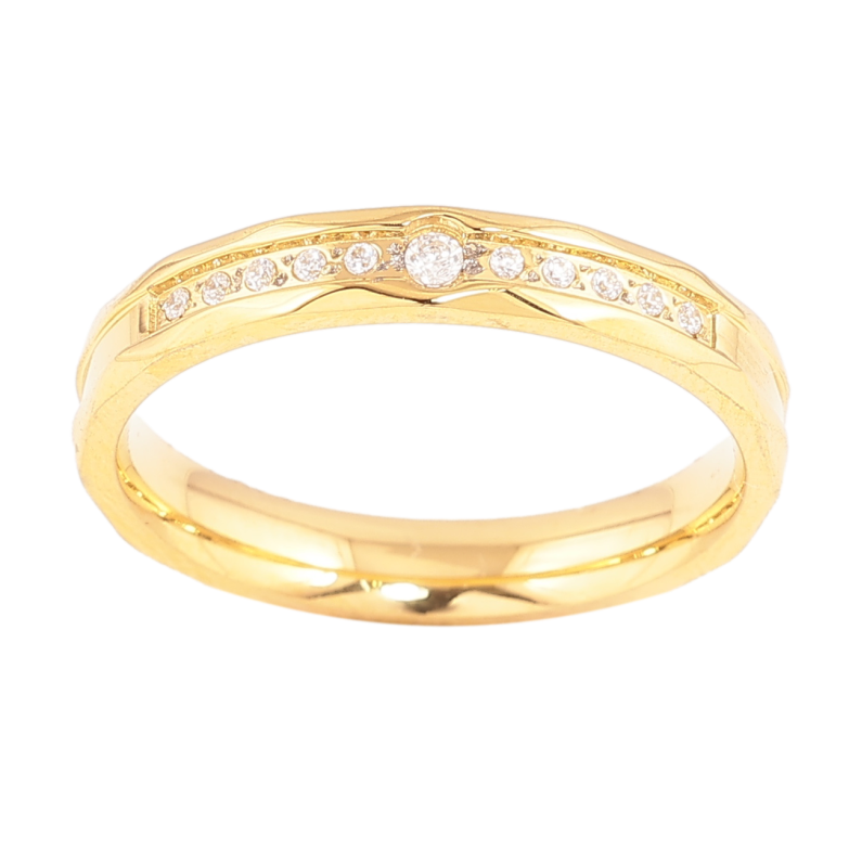 Кольцо Xuping TTM Stainless Steel Цвет 14К Дорожка кристаллов, шир. 3.5мм фото №3