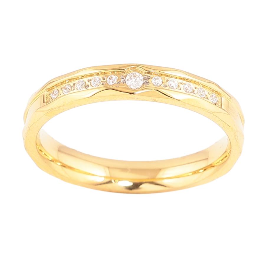 Кольцо Xuping TTM Stainless Steel Цвет 14К Дорожка кристаллов, шир. 3.5мм фото №1