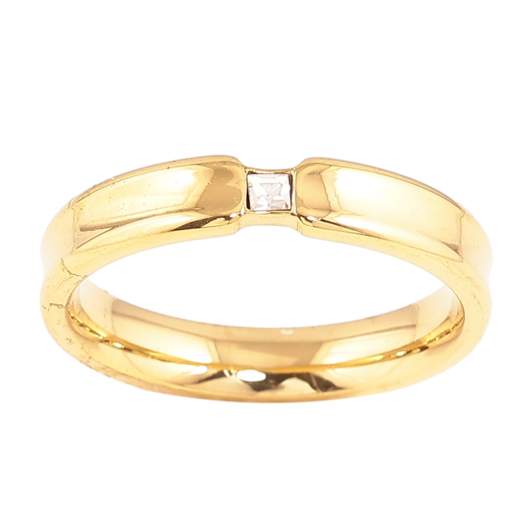 Каблучка Xuping TTM Stainless Steel Колір 14К «Візерунок з кристалом» фото №9