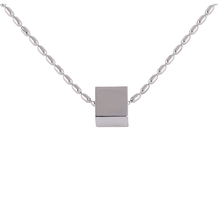 Підвіска на ланцюжку Xuping ТТМ Stainless Steel колір Родій «Кубик, 8х8мм» довжина 45-50см х 2мм фото №14