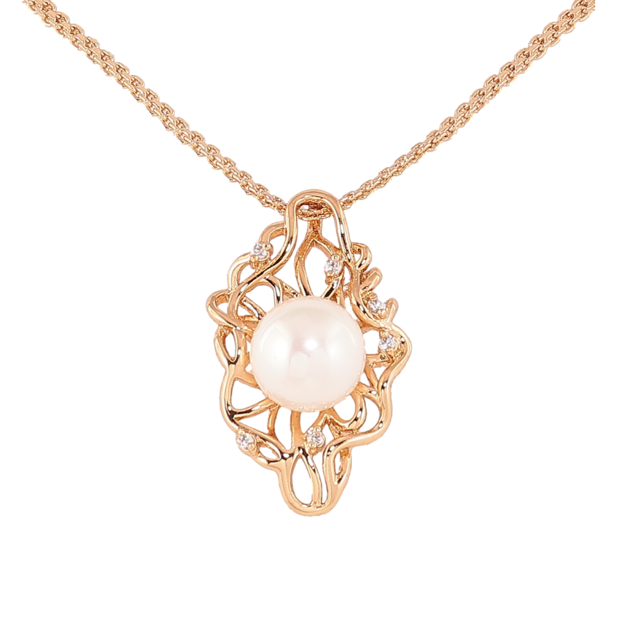 Кулон на цепочке Xuping Позолота 18K Узор с жемчужиной длинна 44см х 2мм фото №1