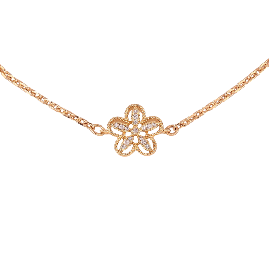 Кулон на цепочке Xuping Позолота 18K Цветочек длинна 43-46см х 2мм фото №1