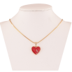 Кулон на цепочке Xuping Позолота 18K Сердечко с красной эмалью длинна 50см х 1,5мм фото №2