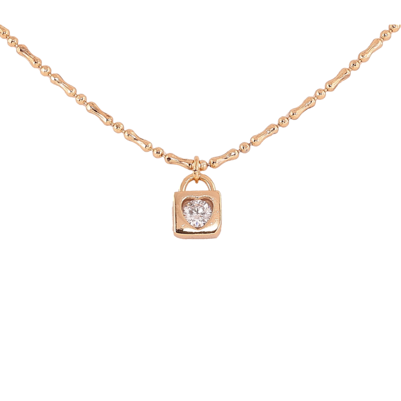 Кулон на цепочке Xuping Позолота 18K Замочек с кристаллом длинна 45-50см х 2мм фото №4