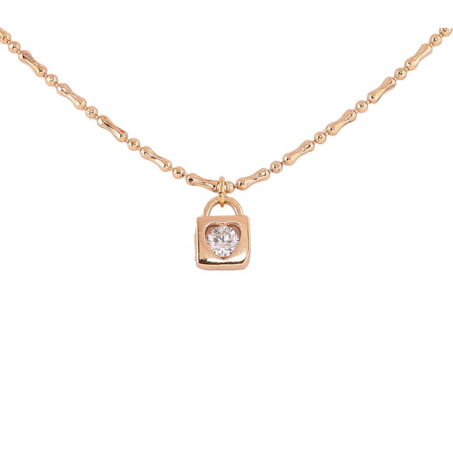 Кулон на цепочке Xuping Позолота 18K Замочек с кристаллом длинна 45-50см х 2мм фото №1