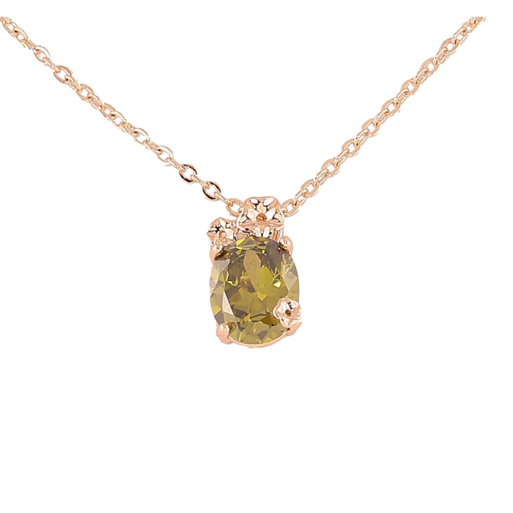 Кулон на цепочке Xuping M&L Цвет 18К Оливковый кристалл с цветочками длина 45см х 2мм фото №11