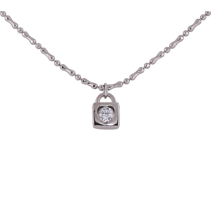 Подвеска на цепочке Xuping Родий Замочек с кристаллом размер 45-50см х 2мм фото №19