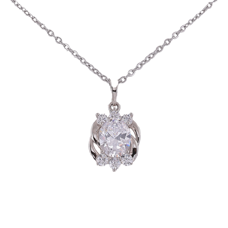 Подвеска на цепочке Xuping Родий Узор с кристаллами размер 41-46см х 2мм фото №18