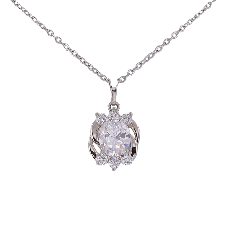 Подвеска на цепочке Xuping Родий Узор с кристаллами размер 41-46см х 2мм фото №1