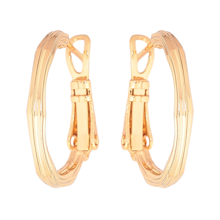 Серьги Xuping Позолота 18K кольца (конго) Декоративный узор ø 2см фото №9