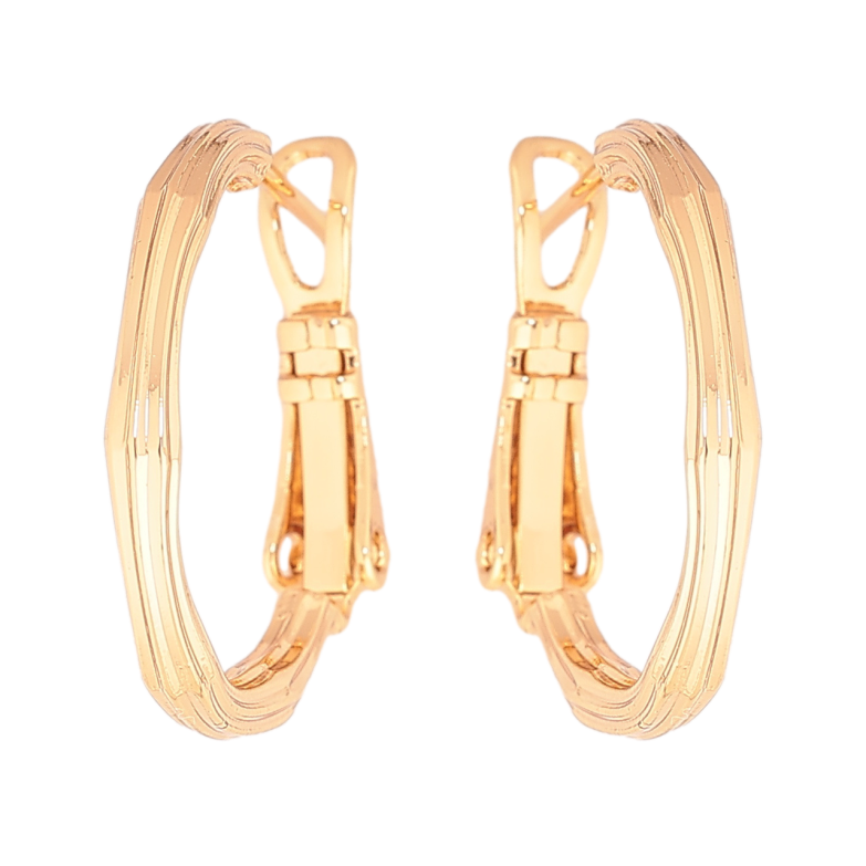 Серьги Xuping Позолота 18K кольца (конго) Декоративный узор ø 2см фото №1