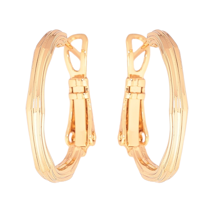 Серьги Xuping Позолота 18K кольца (конго) Декоративный узор ø 2см фото №1