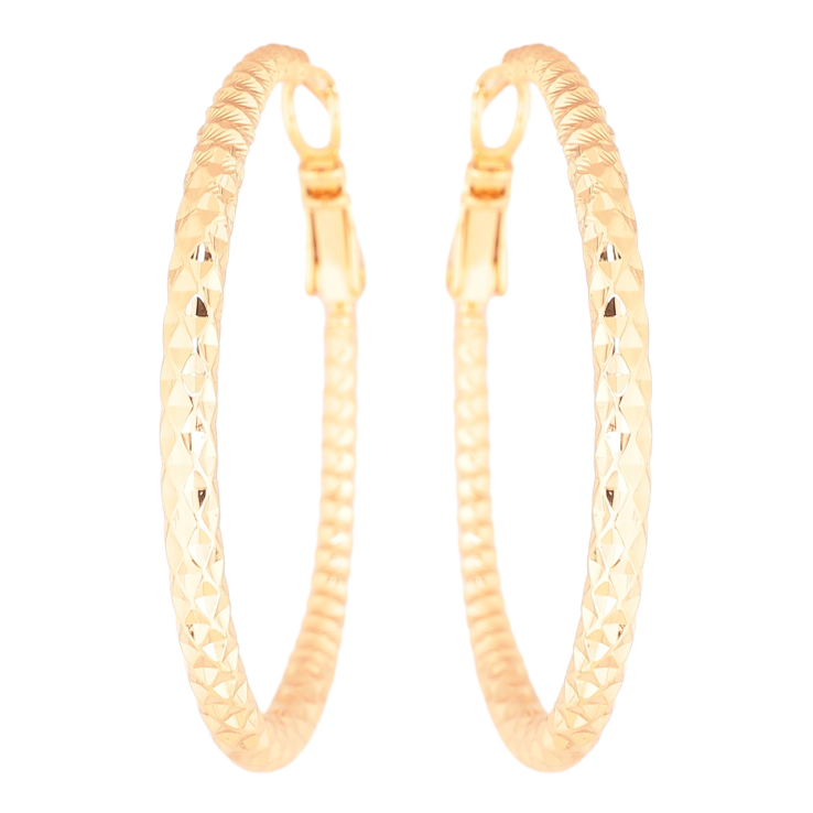 Серьги Xuping Позолота 18K кольца (конго) Декоративный узор ø 4см фото №7