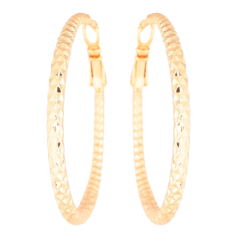 Серьги Xuping Позолота 18K кольца (конго) Декоративный узор ø 4см фото №9