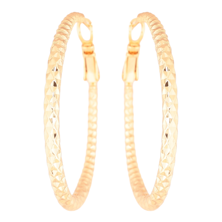 Серьги Xuping Позолота 18K кольца (конго) Декоративный узор ø 4см фото №1