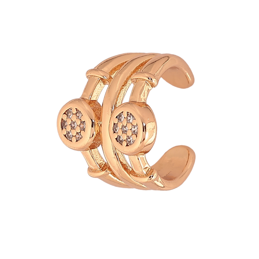 Серьги Xuping Позолота 18K моно-каффа Узор с кристаллами фото №1