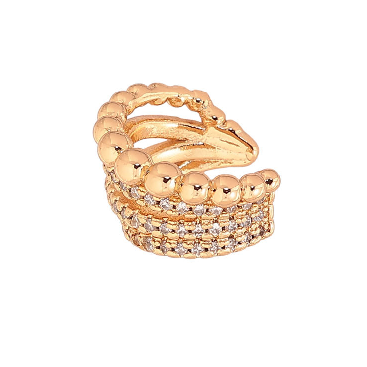 Серьги Xuping Позолота 18K моно-каффа Декоративный узор с кристальными дорожками фото №16