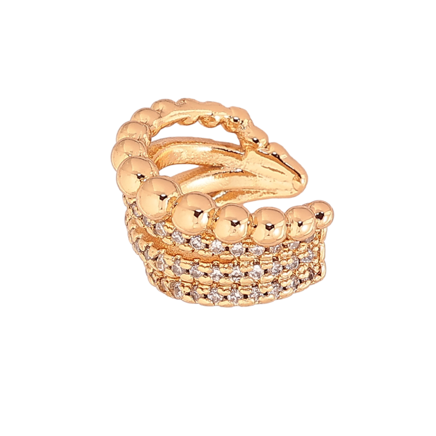 Серьги Xuping Позолота 18K моно-каффа Декоративный узор с кристальными дорожками фото №1