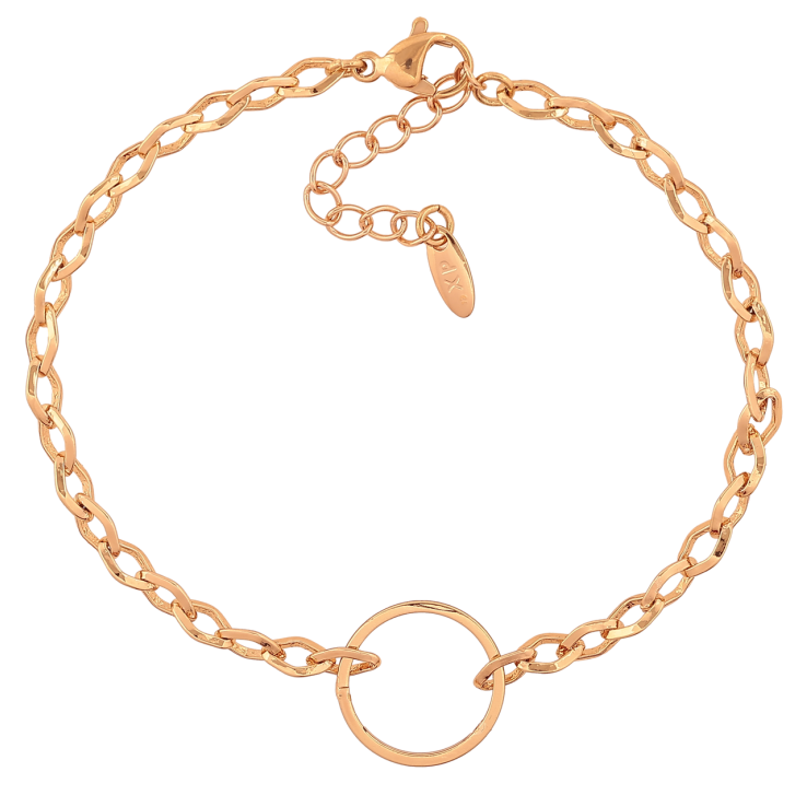 Браслет Xuping Позолота 18K «Ланцюжок з вставкою коло» розмір з додатковим ланцюжком 18-21см х 4мм фото №16