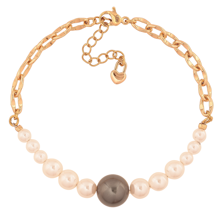 Браслет Xuping Позолота 18K «Ланцюжок з перлинними намистинами» розмір з додатковим ланцюжком 17,5-20,5 см х 4-10 мм фото №9