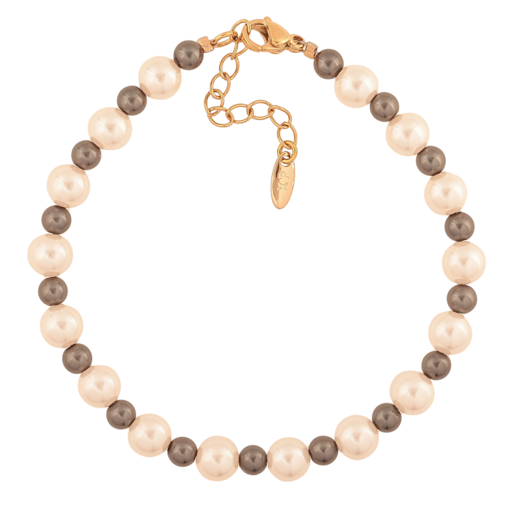 Браслет Xuping Позолота 18K «Чорно-білі намистини» розмір з додатковим ланцюжком 18-21см х 4-6мм фото №4