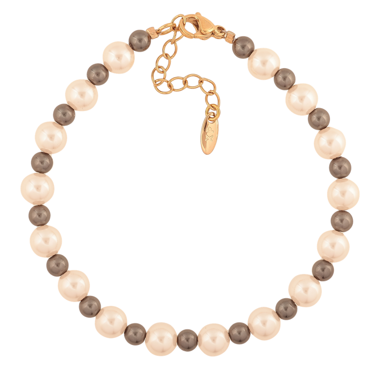 Браслет Xuping Позолота 18K Черно-белые бусины размер с доп. цепочкой 18-21см х 4-6мм фото №5