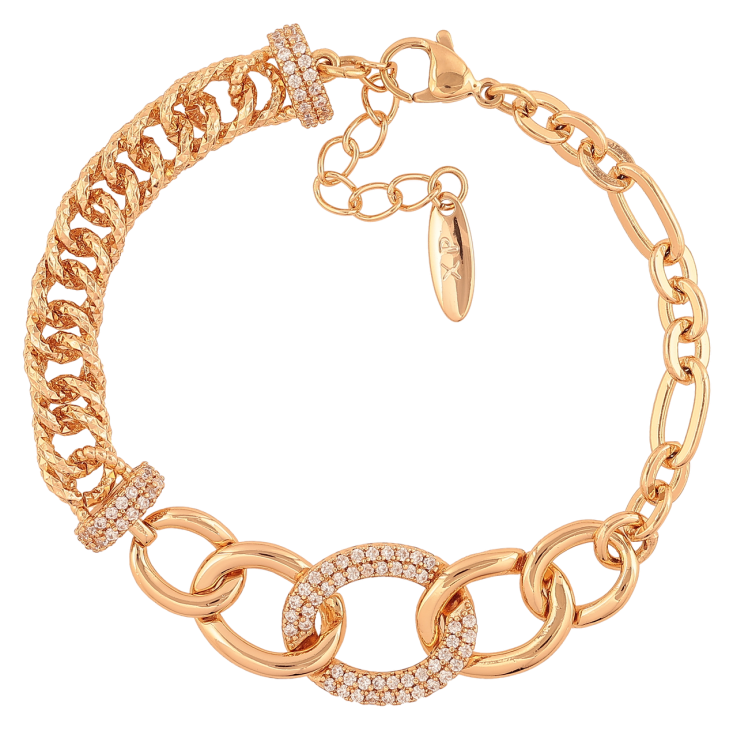 Браслет Xuping Позолота 18K «Комбінований ланцюжок» розмір з додатковим ланцюжком 17,5-20,5 см х 5-15 мм фото №23