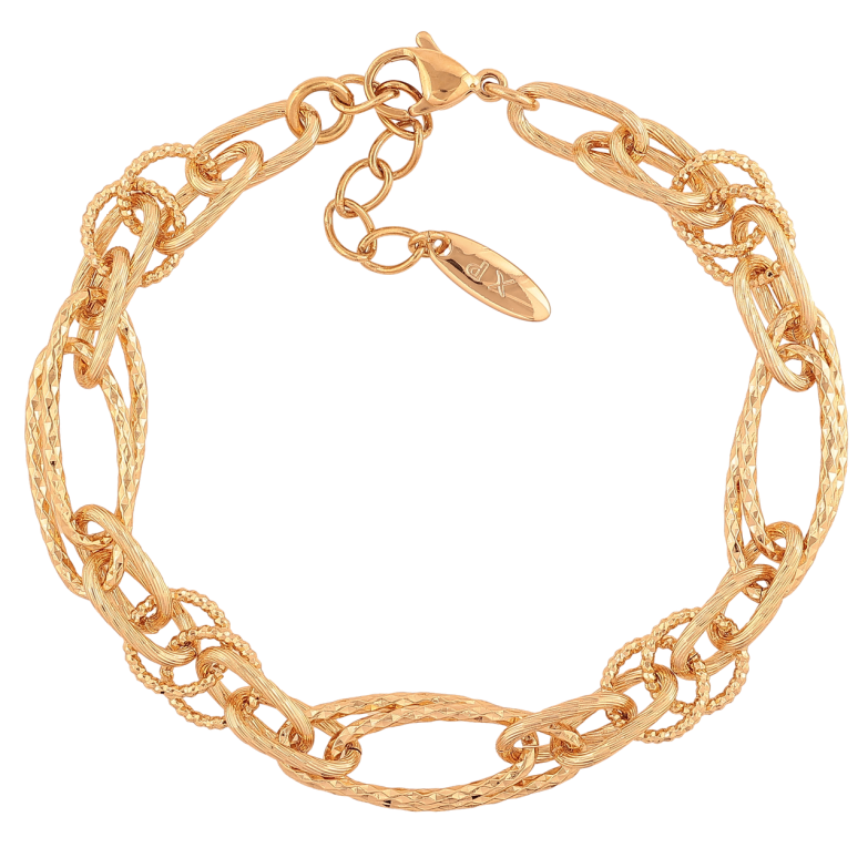 Браслет Xuping Позолота 18K «Ланцюжок Фантазійний» розмір з додатковим ланцюжком 18,5-21,5 см х 7-10 мм фото №2