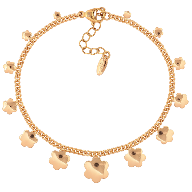 Браслет Xuping Позолота 18K «Ланцюжок з квіточками» розмір з додатковим ланцюжком 17,5-20,5 см х 2-12 мм фото №10