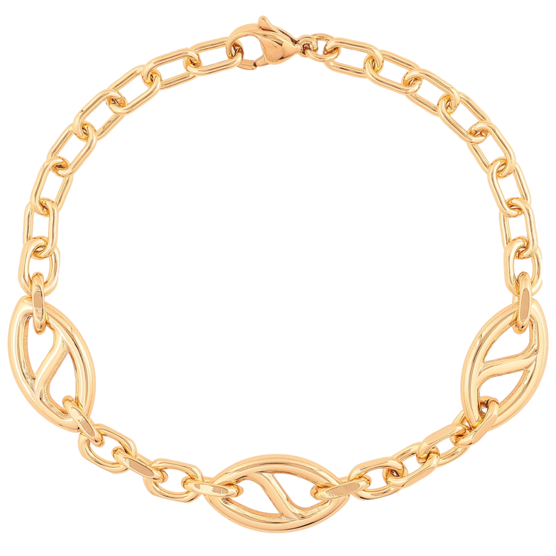 Браслет Xuping Позолота 18K «Ланцюжок з декоративними ланками» розмір 20см х 5-11мм фото №5